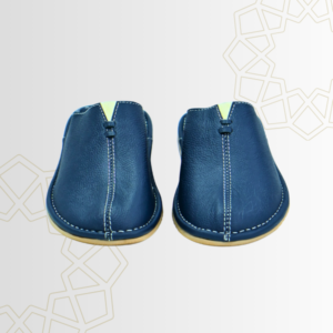 Sabots Artisanaux en Cuir – Bleu Nuit Élégant
